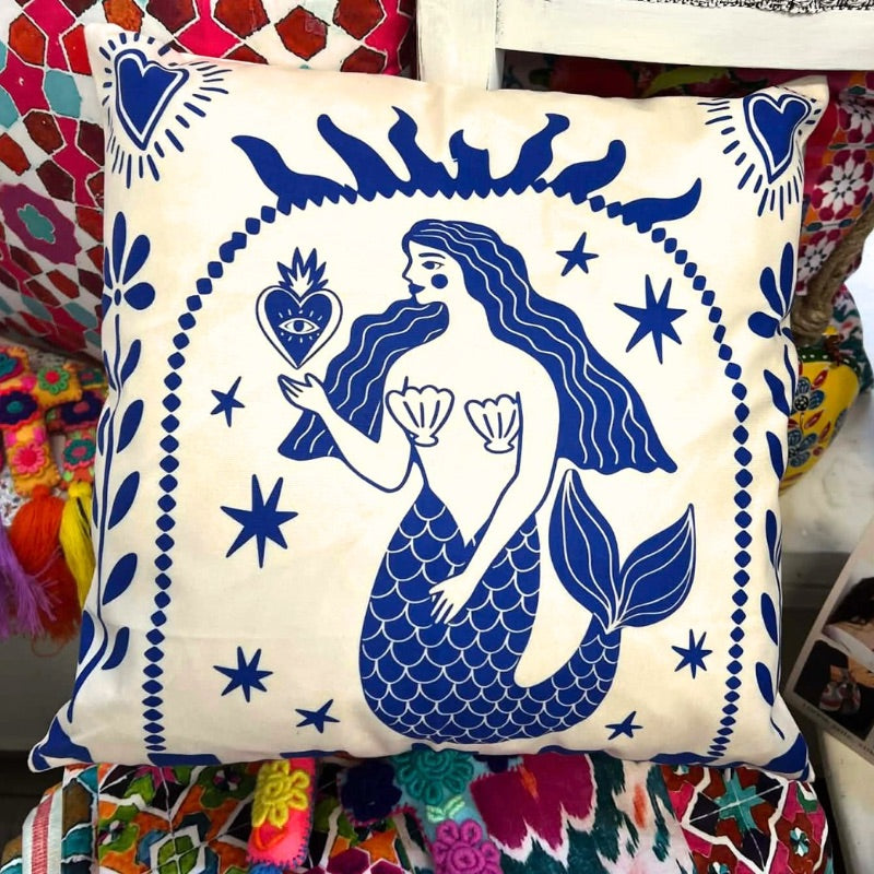 La Sirena Mermaid Cushion with Feather Insert