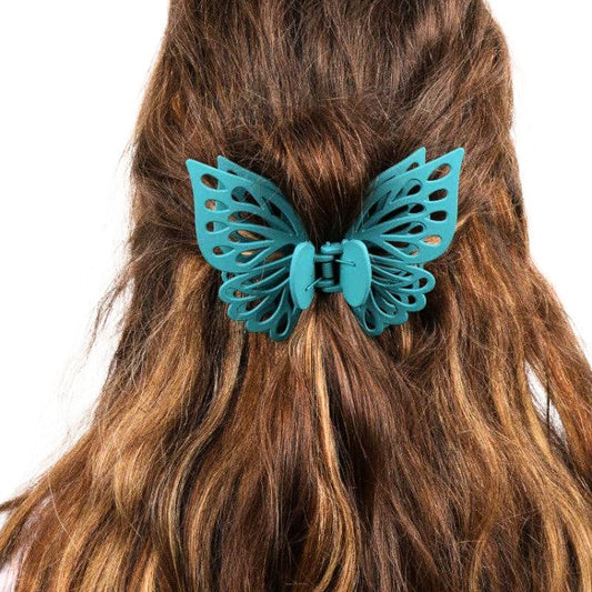 Claw Clip - Small Double Butterfly - Azure
