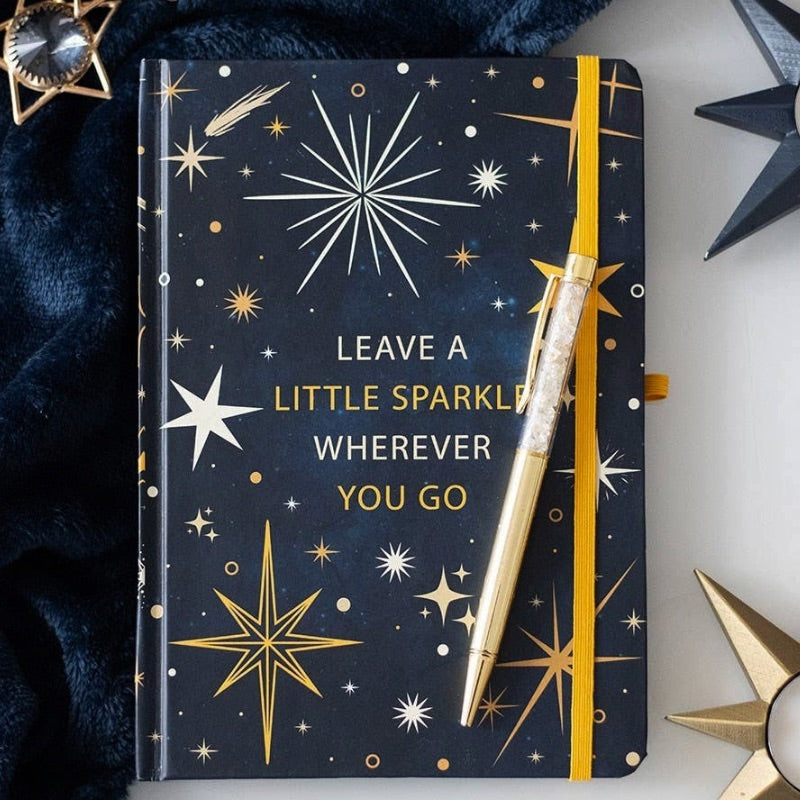 Leave A Little Sparkle A5 Notebook with Citrine Pen