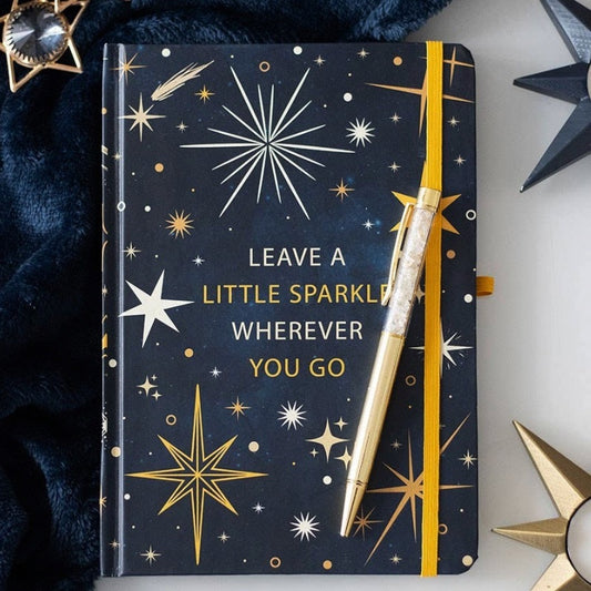 Leave A Little Sparkle A5 Notebook with Citrine Pen