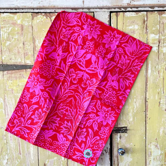 Anna Chandler Pink and Red Spice Island Tea-Towel