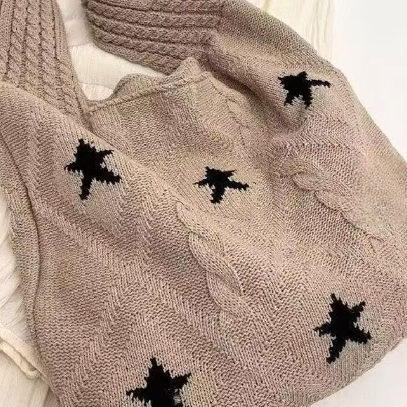 Starry Knit Tote Bag