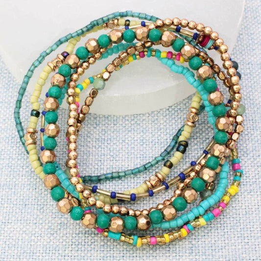 Summer Splash Stretch Bead Bracelet Set