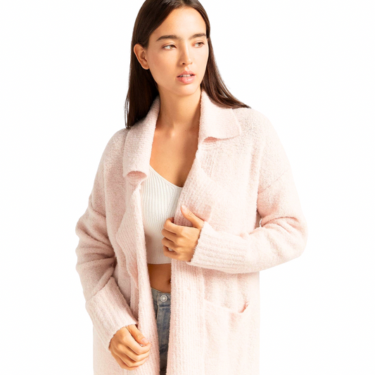 Be Beautiful You Cardigan Coat - Pale Peony Pink - Small/Medium