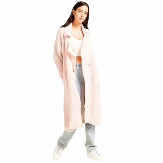 Be Beautiful You Cardigan Coat - Pale Peony Pink - Large/XLarge