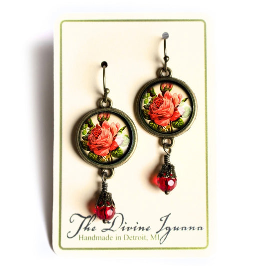 Victorian Tea Rose Earrings