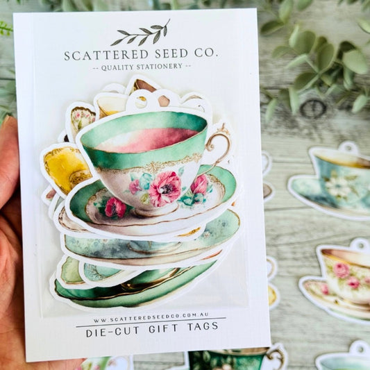 Vintage Teacup Premium Gift Tags (set of 9)