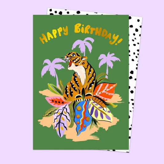 Tropical Tiger Birthday Card