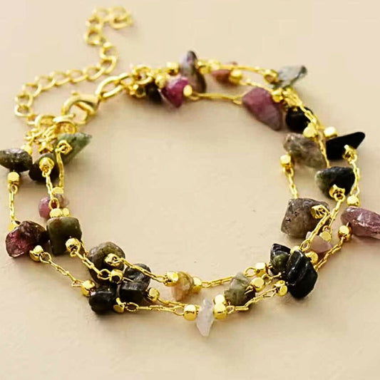 Tourmaline Multi-Strand Link Chain Bracelet