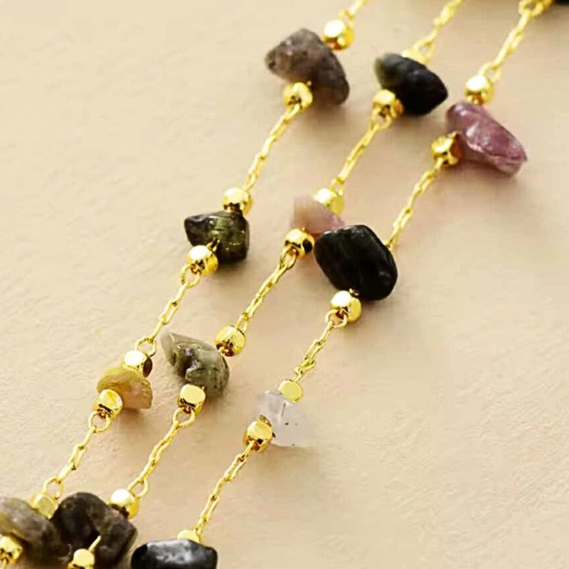Tourmaline Multi-Strand Link Chain Bracelet