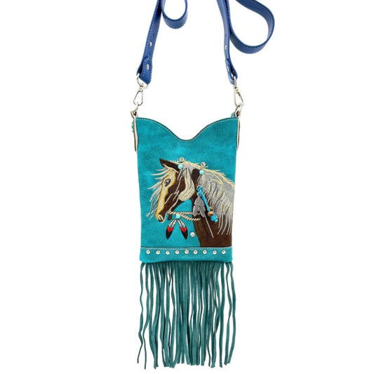 Western Embroidered Horse Crossbody Bag