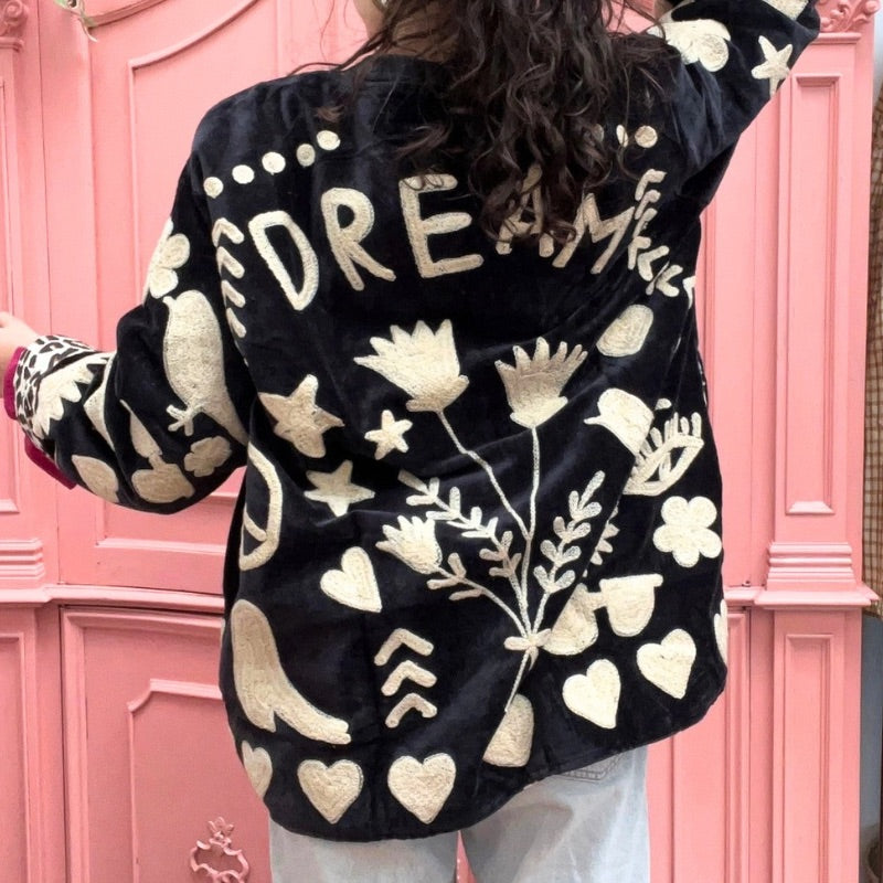 Dream Weaver Blue Black Velvet Jacket