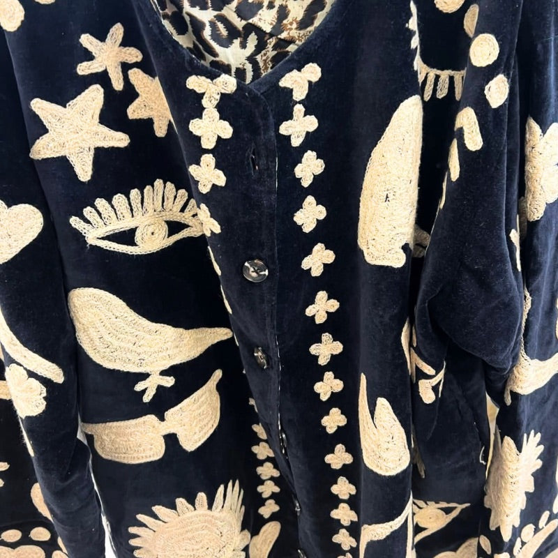 Dream Weaver Blue Black Velvet Jacket