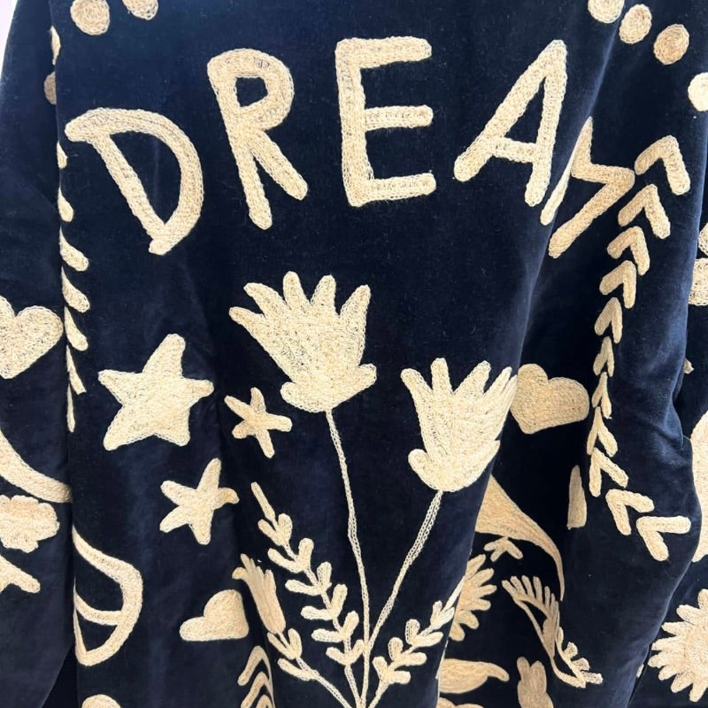 Dream Weaver Blue Black Velvet Jacket
