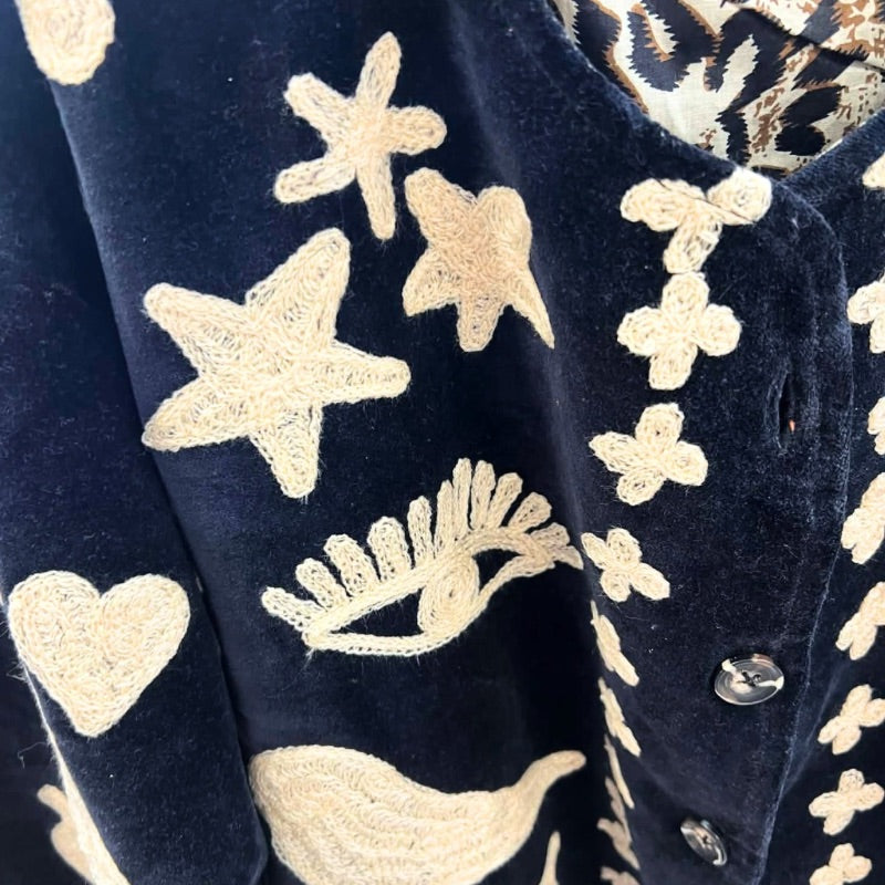 Dream Weaver Blue Black Velvet Jacket