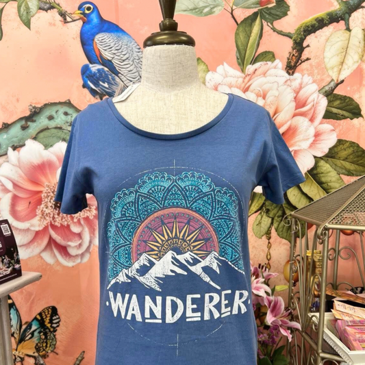 Wanderer Blue Organic Cotton T-Shirt