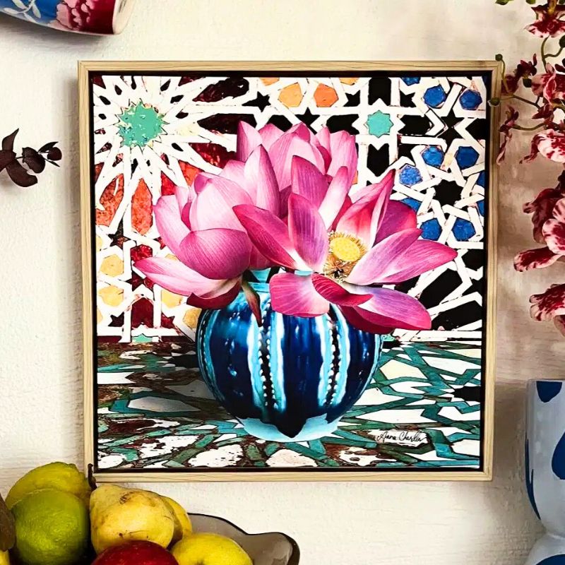 Anna Chandler Pink Waterlilies Square Print