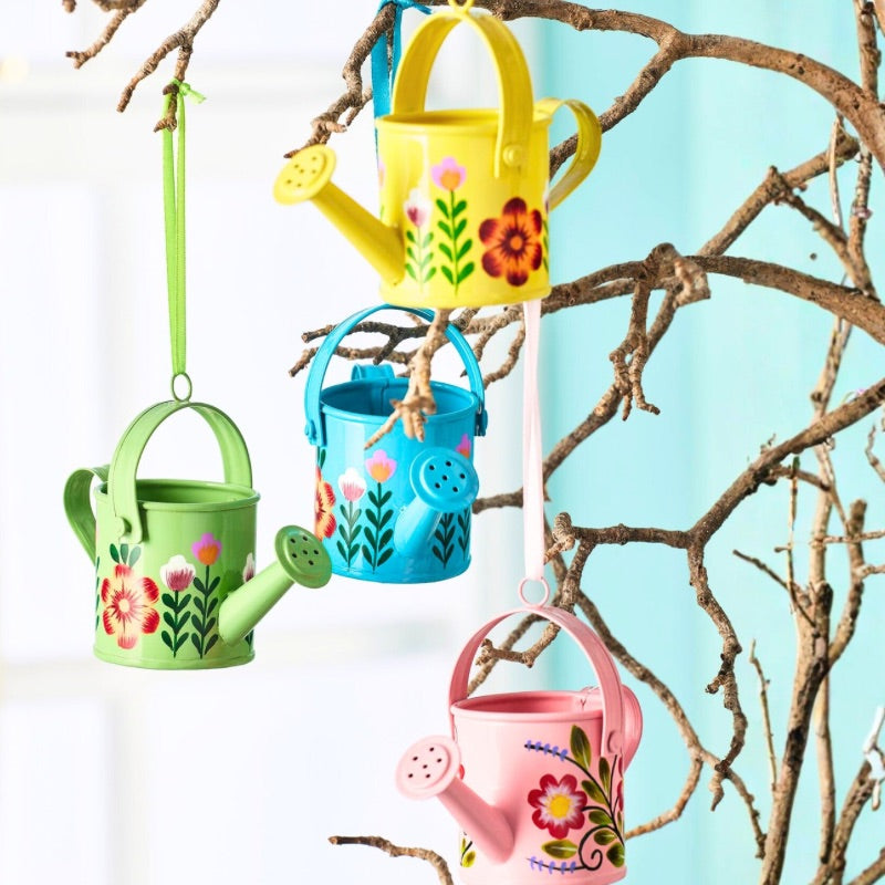 Handpainted Mini Watering Can Easter Decoration