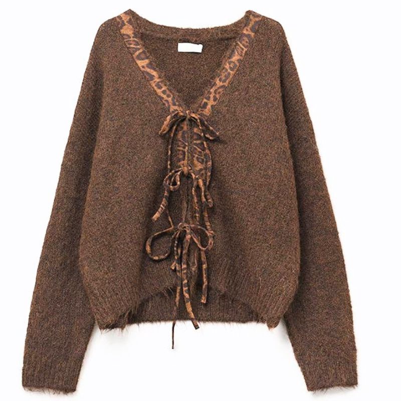 Wild At Heart Brown Cardigan with Leopard Details