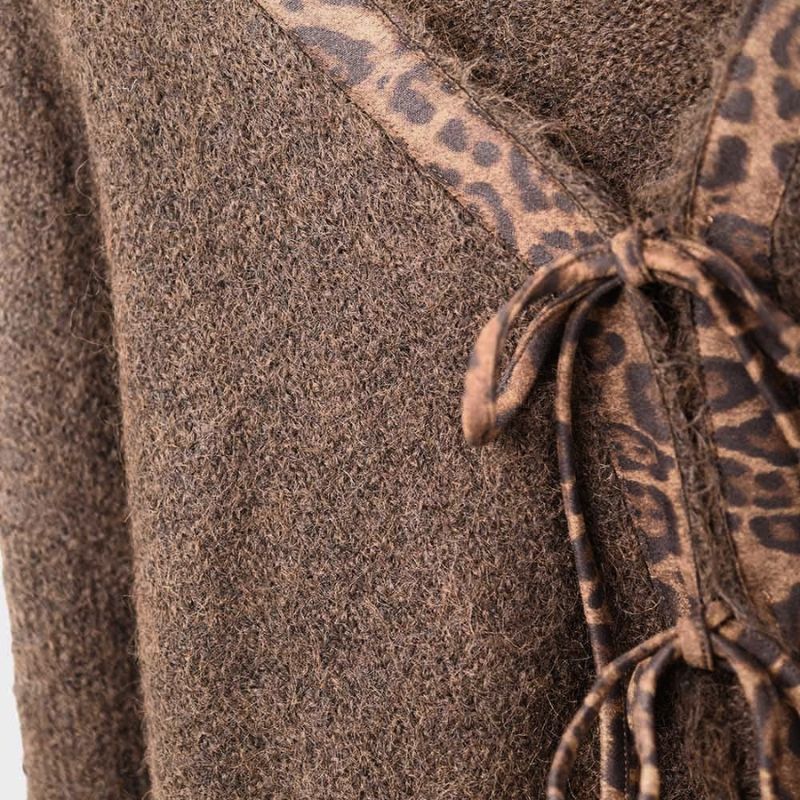 Wild At Heart Brown Cardigan with Leopard Details