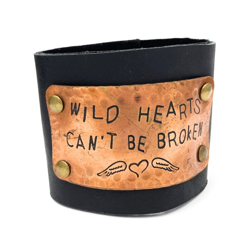 Wild Hearts Can't Be Broken - Wide Leather Wrap Bracelet