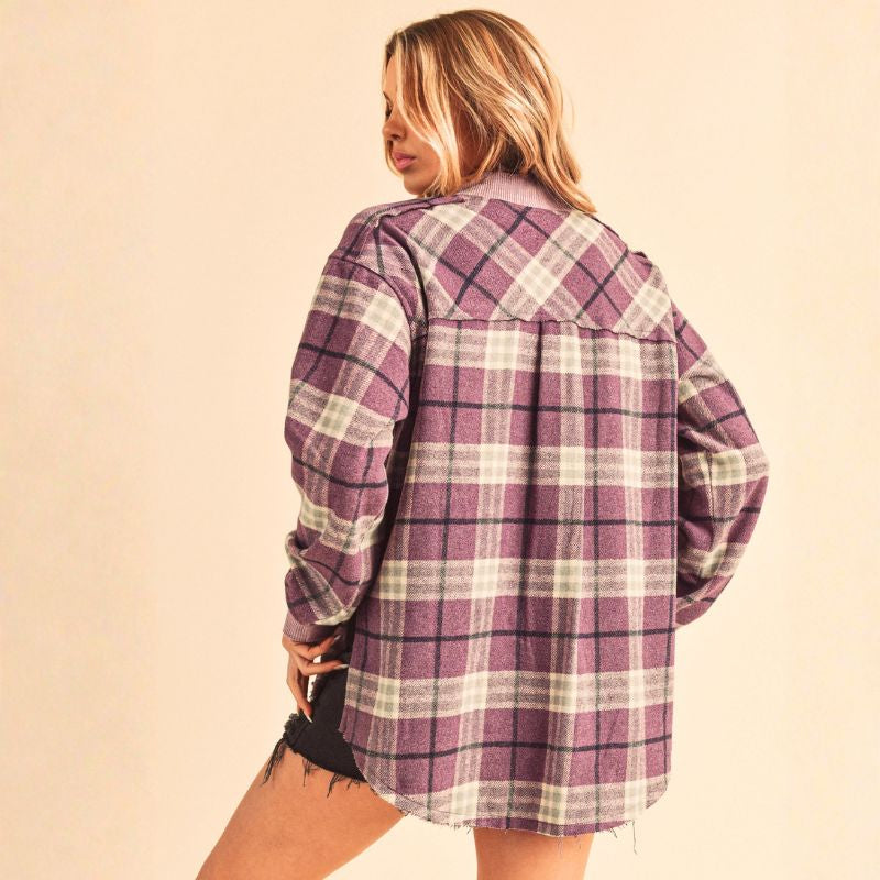 Woven Wisteria Check Cardigan Jacket