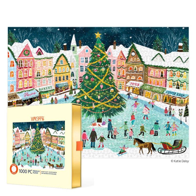 Glitter Town Square 1000pc Puzzle by WerkShoppe