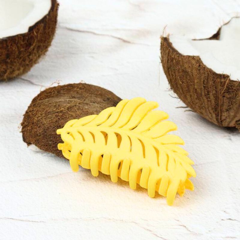 Claw Clip - Leaf - Yellow