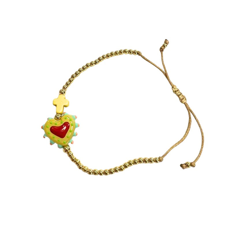 Cross My Heart Pull Tie Bracelet