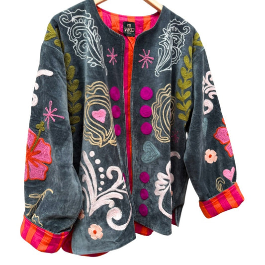 Velvet Jacket You are Loved by ToutVintage