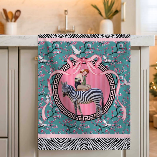 Gigi Cherry Blossom Luxe Linen Tea Towel