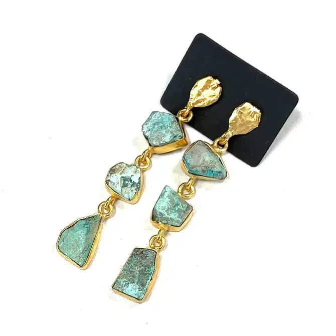 Chrysocolla Earrings - The Stone of Wise Women