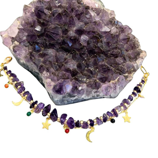 Amethyst Moon Double Strand Bracelet