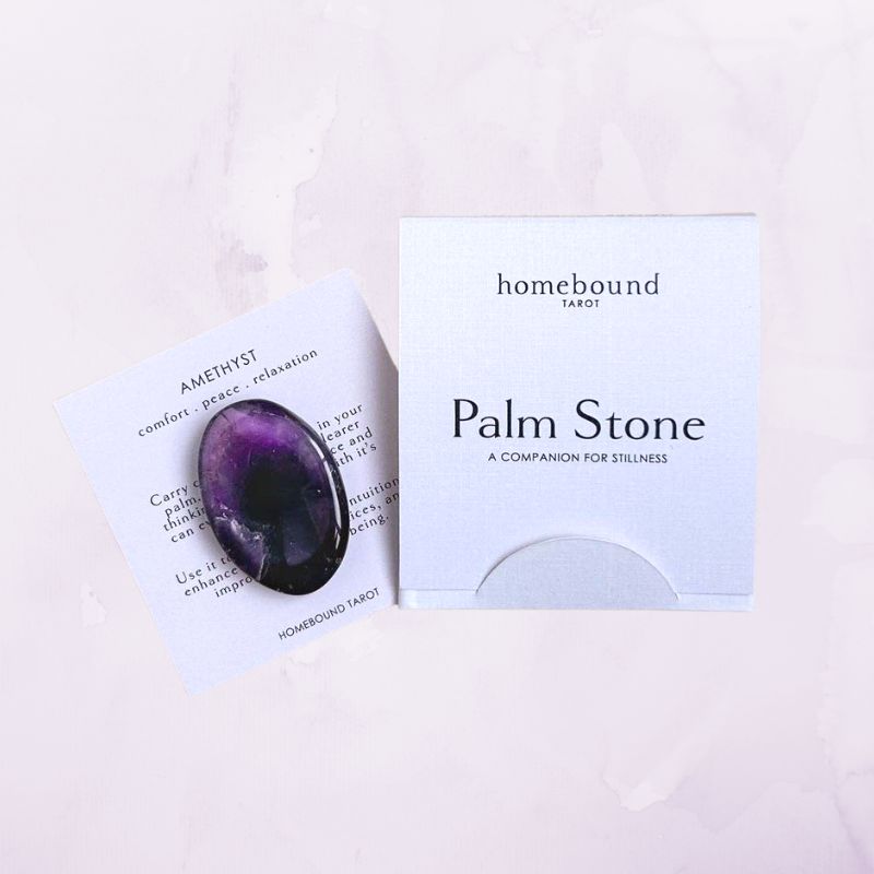 Amethyst Palm Stone with Carry Pouch