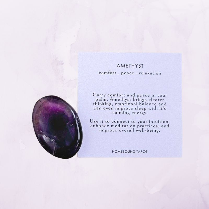 Amethyst Palm Stone with Carry Pouch