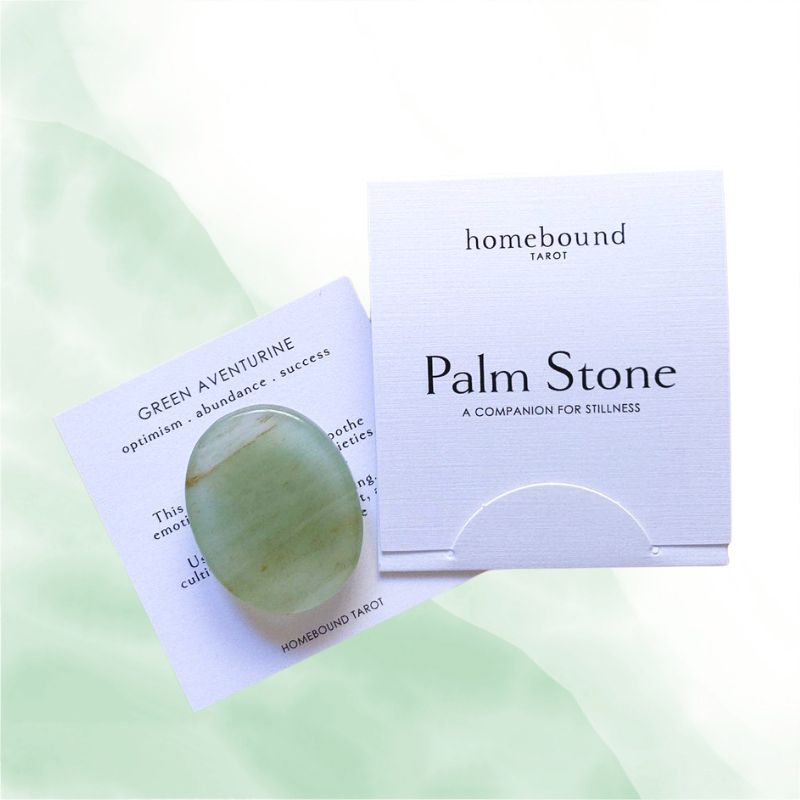 Green Aventurine Palm Stone with Carry Pouch