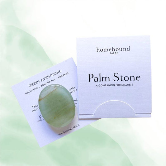 Green Aventurine Palm Stone with Carry Pouch
