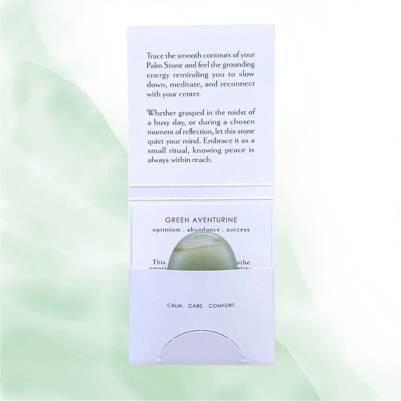 Green Aventurine Palm Stone with Carry Pouch
