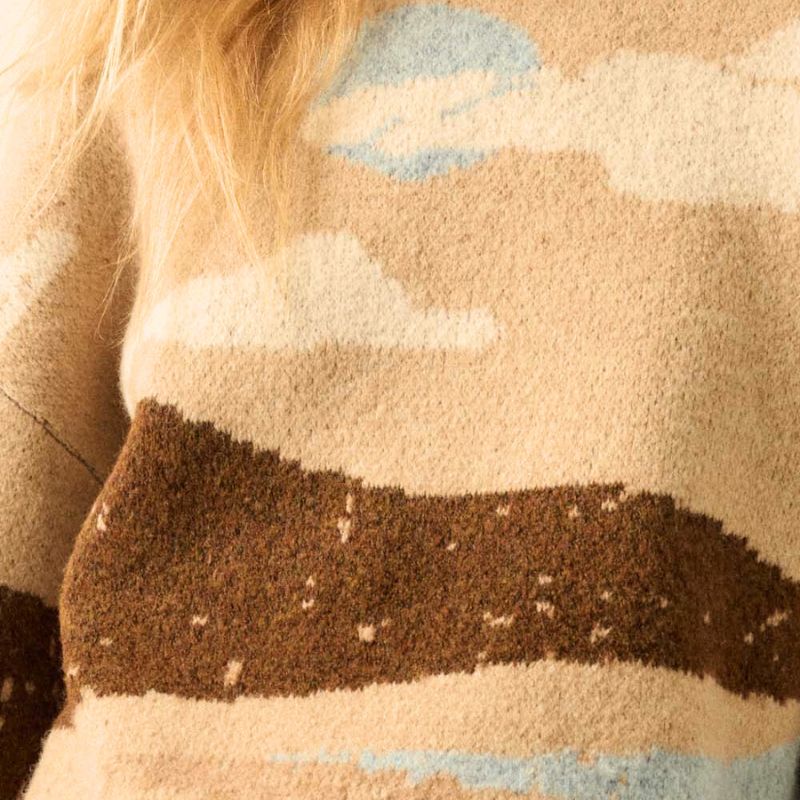 Beach Landscape Jacquard-Knit Sweater