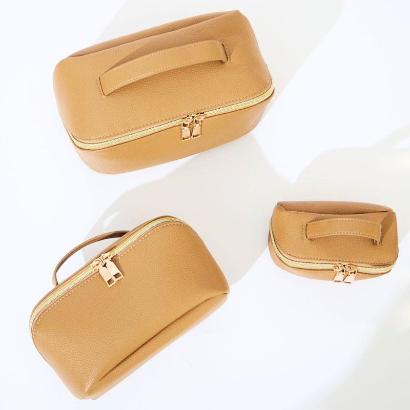 Cosmetic Beauty Bag - Set Of 3 - Assorted Colours in Vegan Leather