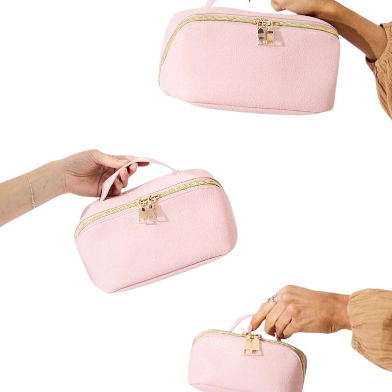 Cosmetic Beauty Bag - Set Of 3 - Assorted Colours in Vegan Leather