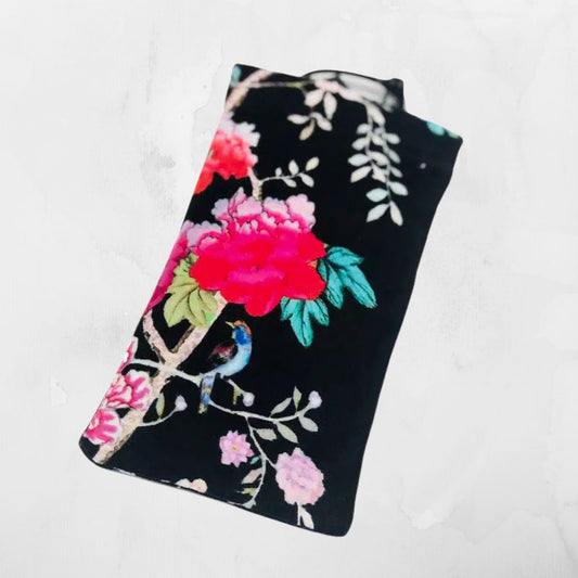 Anna Chandler Velvet Glasses Case - Black Bird