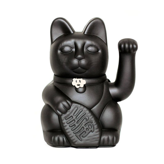 Diminuto Cielo Lucky Cat in Black for Repelling Bad Luck