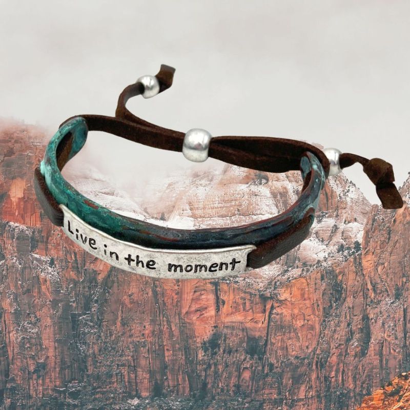 Live in the Moment Western Patina Bracelet Cuff
