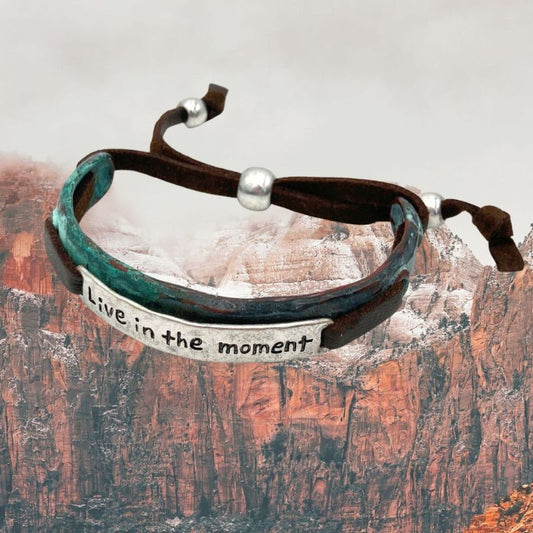 Live in the Moment Western Patina Bracelet Cuff