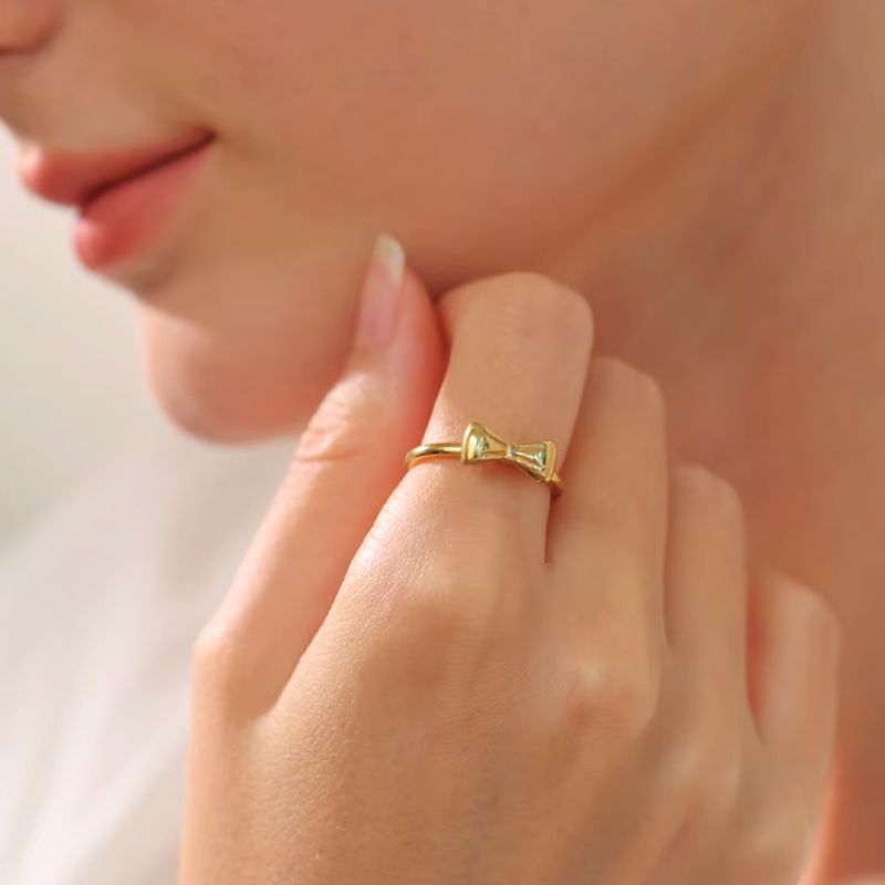 Gold Ribbon Bow Ring