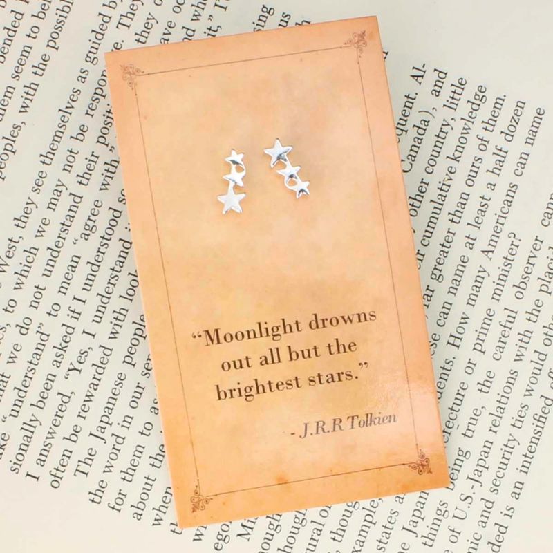 Literary Quote Brightest Stars Earrings