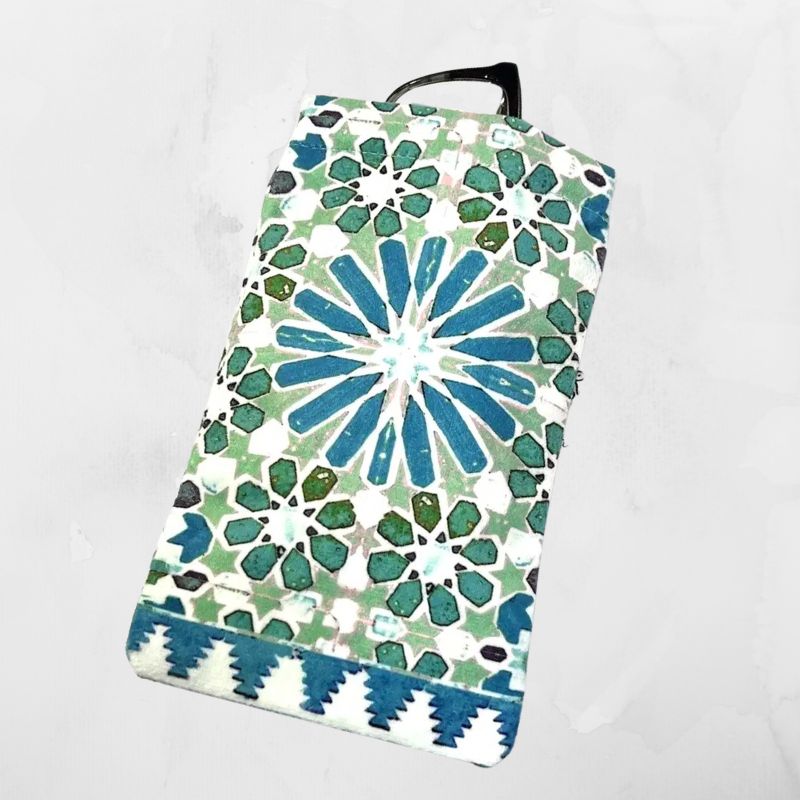 Anna Chandler Velvet Glasses Case - Casablanca Tile