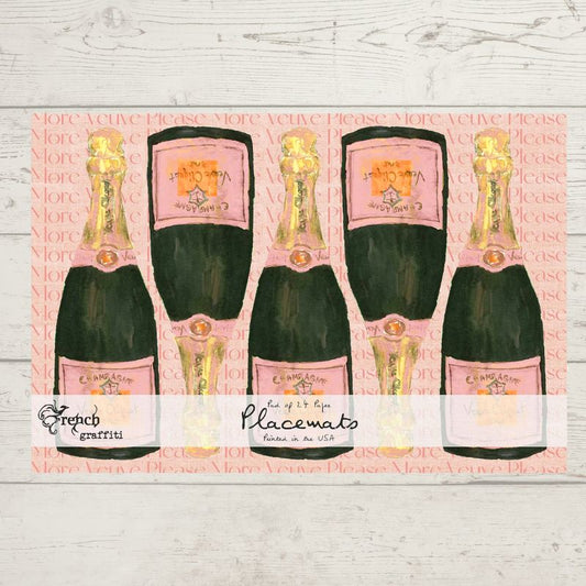 Rose Champagne Pad of Paper Placemats