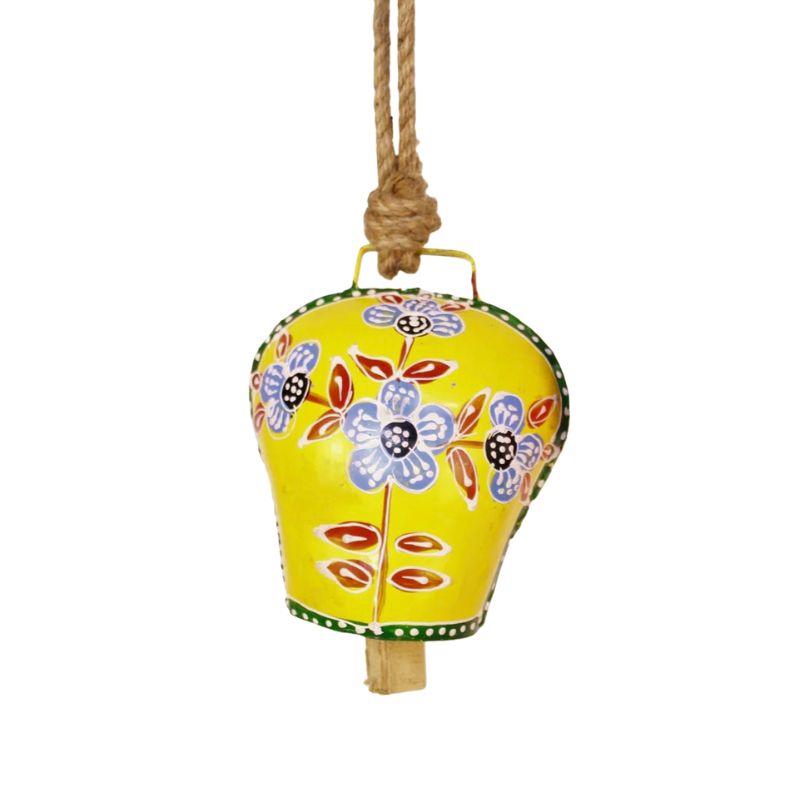 Hand-Painted Cow Bell in Sunflower Yellow